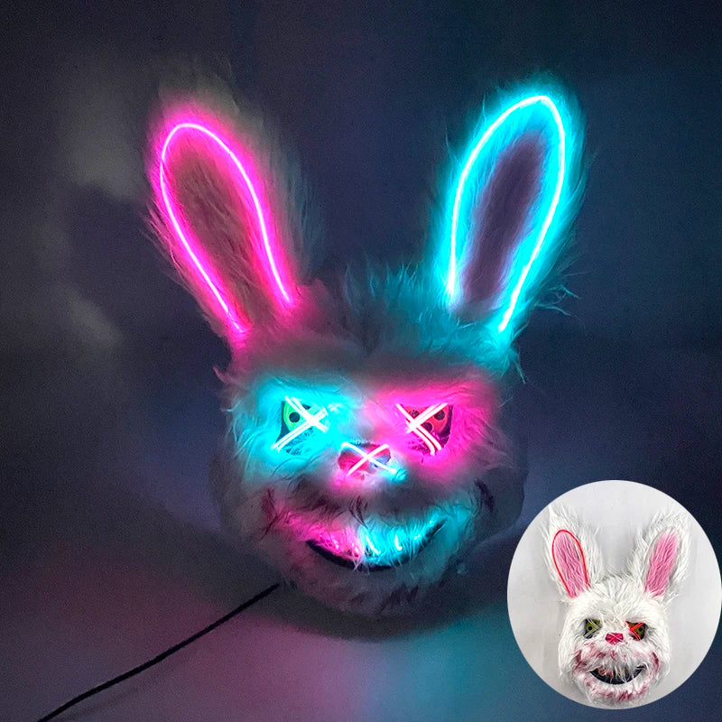 Masque Lapin Sanglant LED – Peluche Horreur