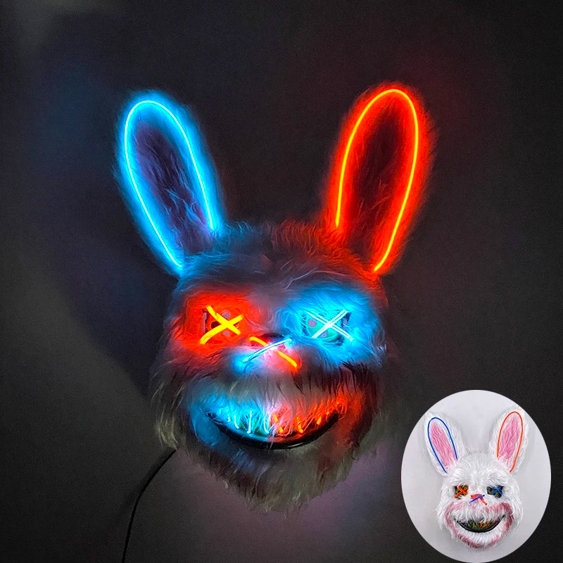 Masque Lapin Sanglant LED – Peluche Horreur