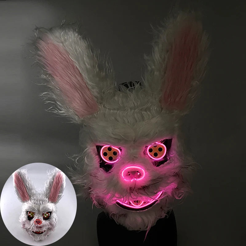 Masque Lapin Sanglant LED – Peluche Horreur