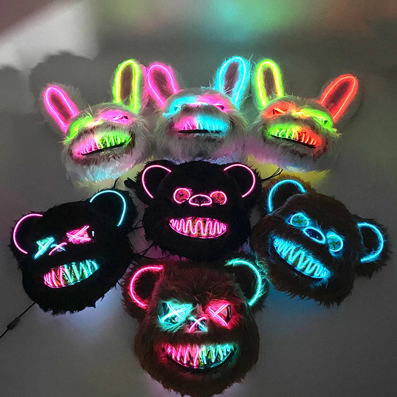 Masque Lapin Sanglant LED – Peluche Horreur