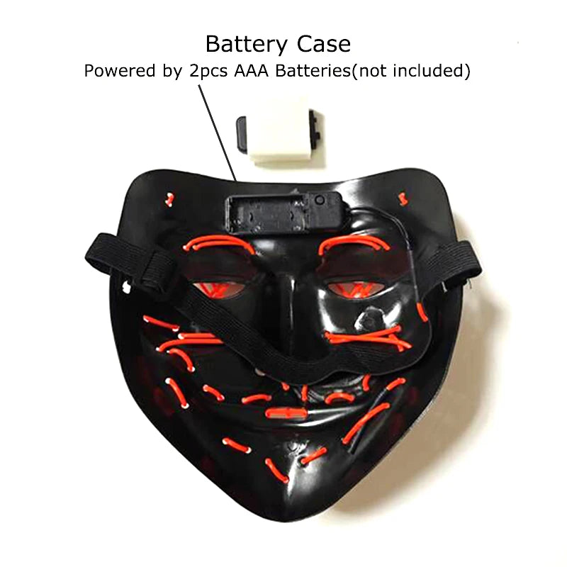 Masque LED Néon Lumineux – Effet Horreur