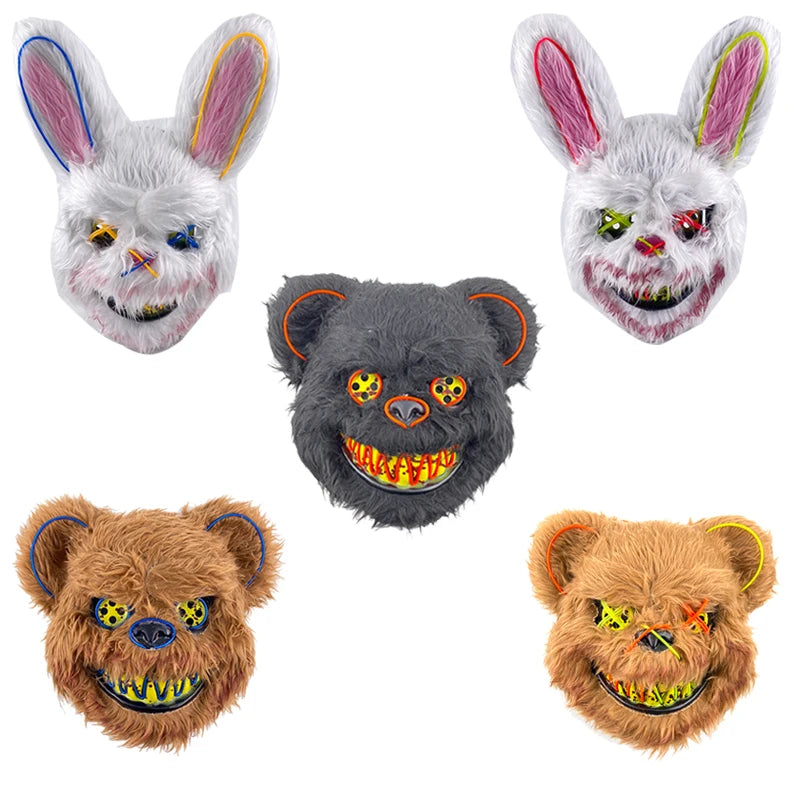 Masque Lapin Sanglant LED – Peluche Horreur